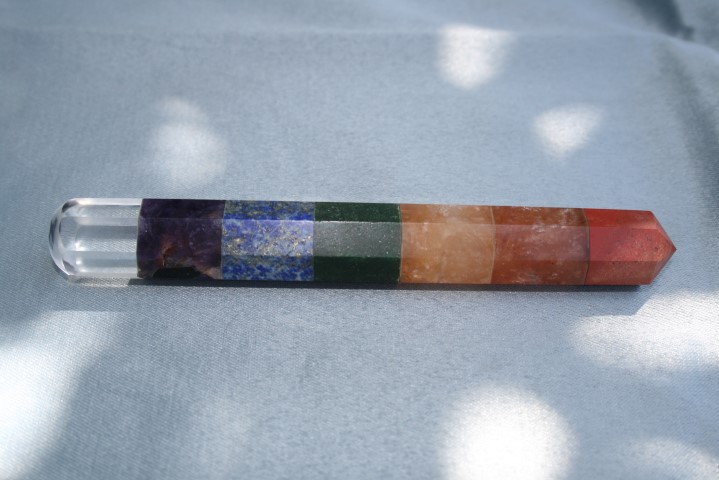 Powerful 7 Gemstone Layer Chakra Balancing Healing Wand makes for a great healing tool 4322